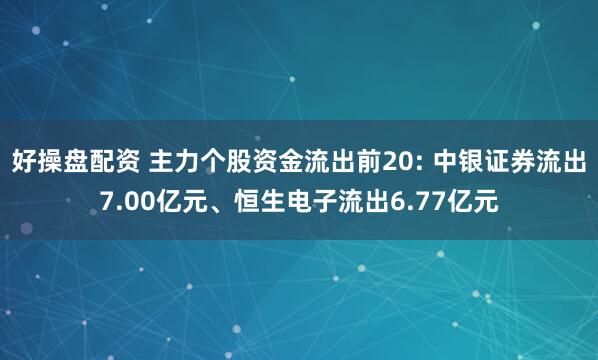 好操盘配资 主力个股资金流出前20: 中银证券流出7.00亿元、恒生电子流出6.77亿元